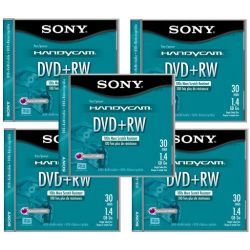 5 Pack 8cm Rewritable DVD+RW for Handycam