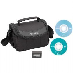 Sony ACCDVDH2 Accessory Kit w/NPFH50 Battery, LCS-KHD Case, DVD+RW & DVD-R for Sony DVD Camcorders