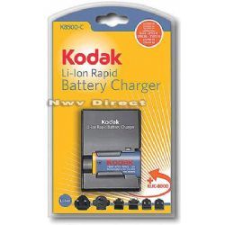 Kodak K8500-C+1 Rapid Charger Kit with KLIC-8000, Rechargeable Lithium-Ion Digital Camera Battery and 6 International Power Plugs