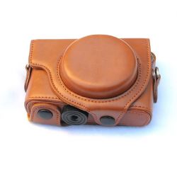 Camera Case Leather Cover Protector for Sony DSC-RX100 (Tan)