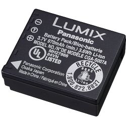 Lumix CGA-S007A Lithium-Ion Battery (3.7V, 970mAh) By Panasonic