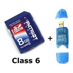 Patriot 8GB Sdhc High Speed Class 6 Memory Card for Canon Eos Rebel T1i EF-S DSLR Digital Camera And Free Card Reader
