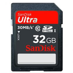 SanDisk Ultra 32 GB SDHC Class 10 Flash Memory Card 30MB/s