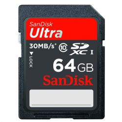 SanDisk Ultra 64 GB SDXC Class 10 Flash Memory Card 30MB/s