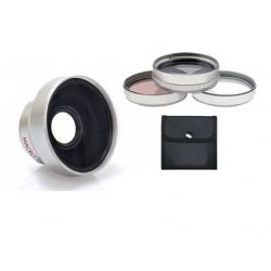 Sony Handycam DCR-DVD101 High Definition 0.45x Wide Angle Lens w/Macro (37mm) + 3 Piece Lens Filter Kit (25mm) + Stepping Ring (25-37mm)
